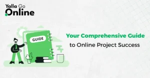 Infographic showing a step-by-step guide to online project success—from planning and build to launch and growth