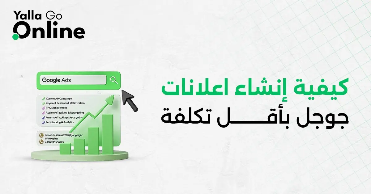 إنفوجراف يوضح كيفية إنشاء إعلانات جوجل منخفضة التكلفة باستخدام العروض الذكية وجودة الإعلانات واستهداف الكلمات المفتاحية